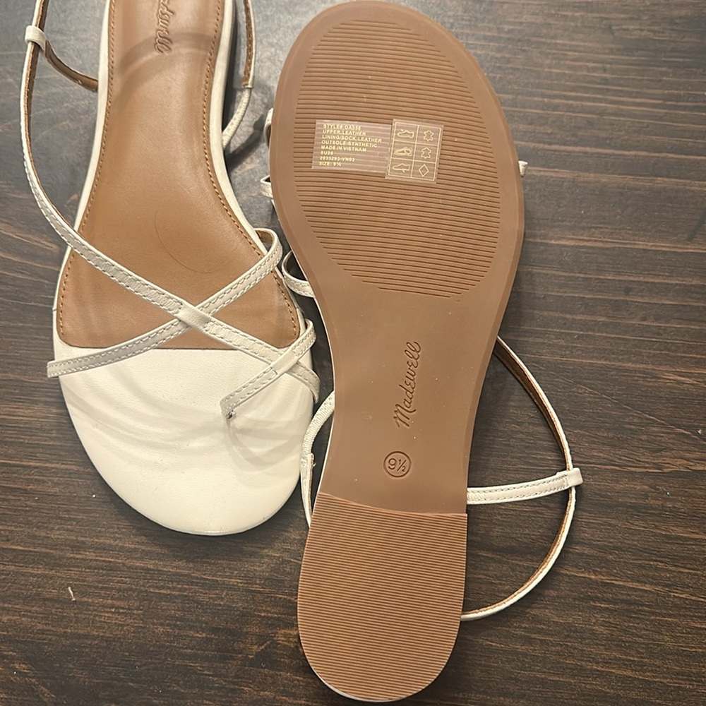 NWT Madewell Cream Iggy Strappy Flat Sandals - Picture 3 of 3